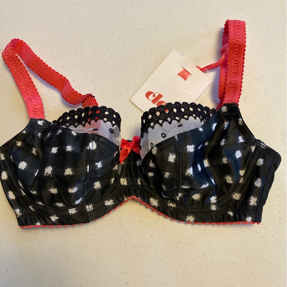 Cleo Gingham Balconette Bra 32D NWT